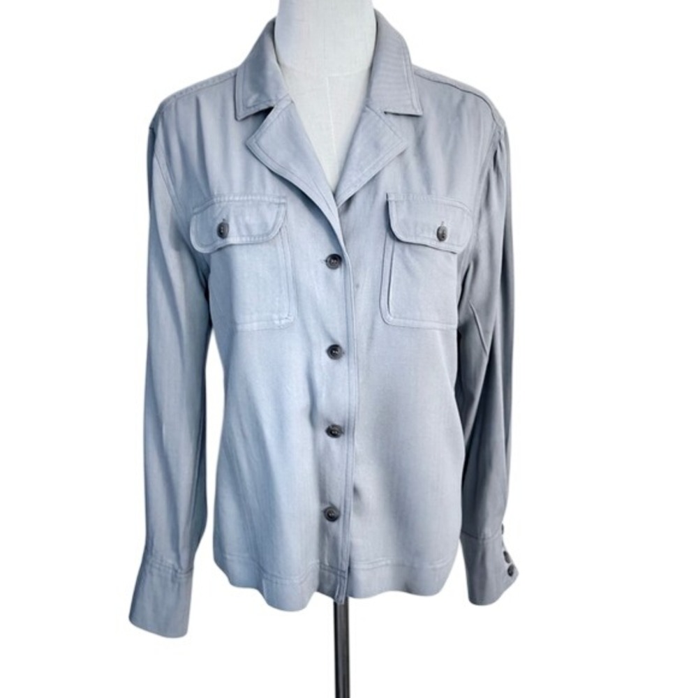 Max Jeans Button Down Shirt Light Blue Utility Gorpcore Tencel